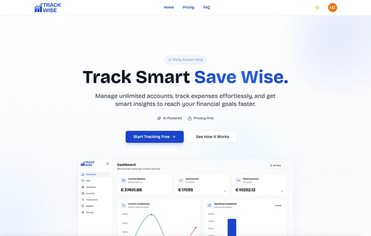 Track Wise dashboard